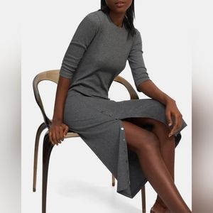 Theory Button Front Perry Knit Midi Dress sz S